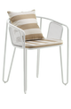 Outdoor White Powder-Coated Metal Chair W/ Cushion