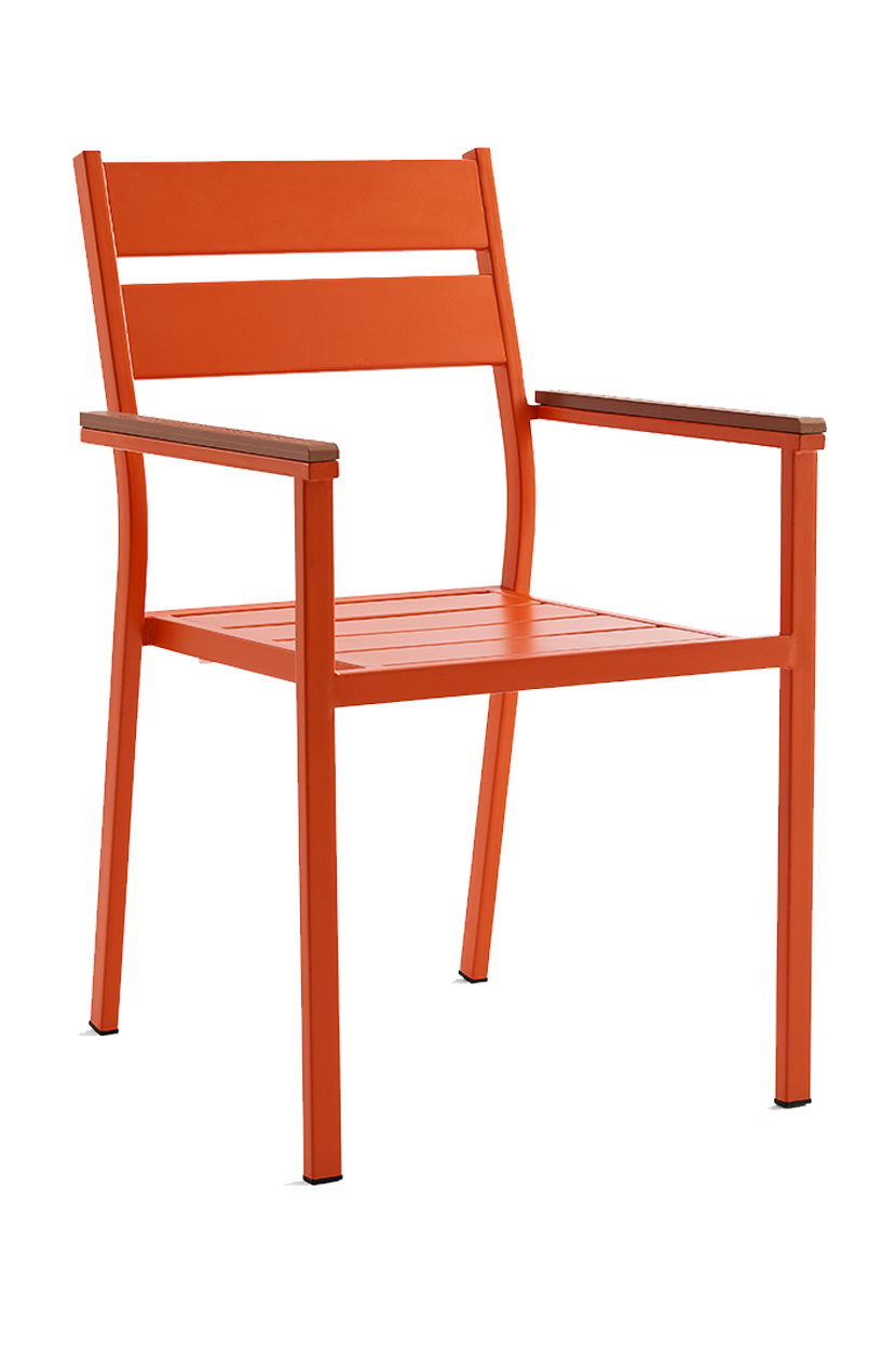 Outdoor Orange Metal ArmChair