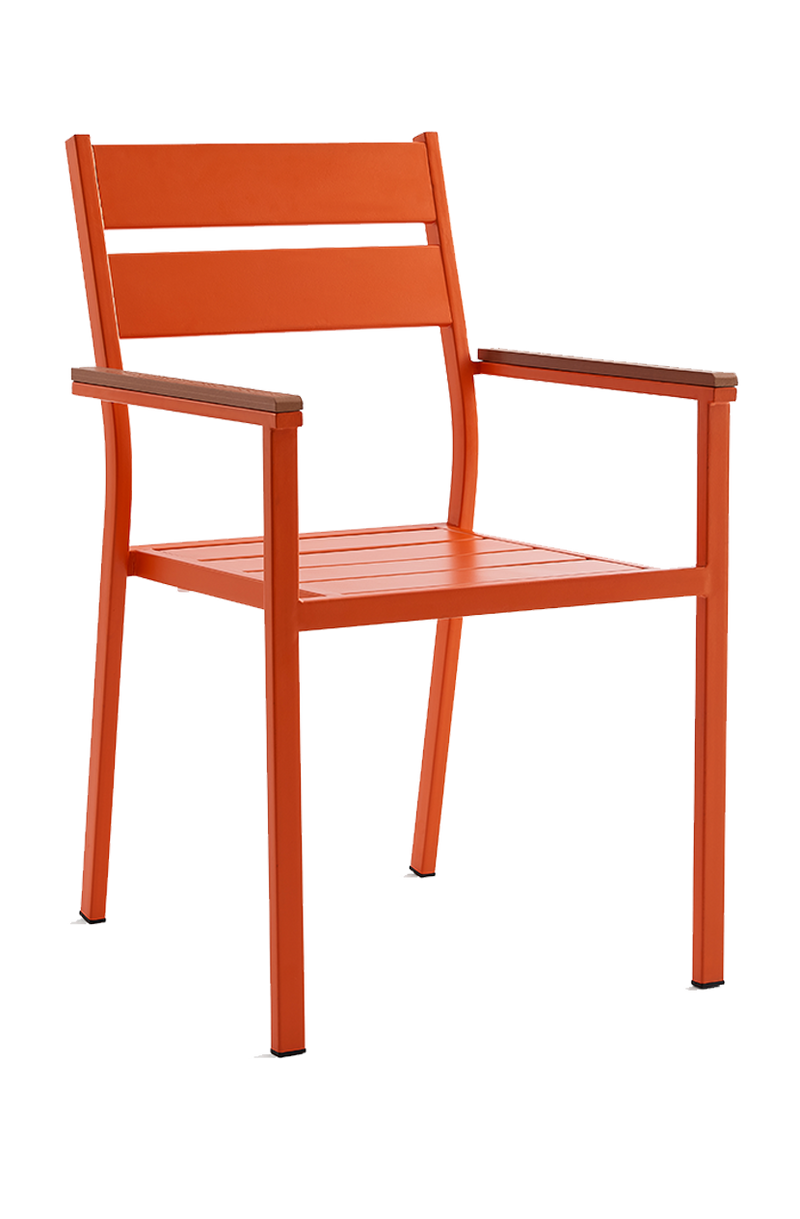 Outdoor Orange Metal ArmChair