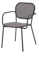 Outdoor Metal ArmChair W/ Black Frame and Textilene Seat