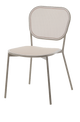 Outdoor Powder-Coated Metal Chair W/ Beige Frame and Textilene Seat