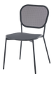 Outdoor Powder-Coated Metal Chair W/ Black Frame and Textilene Seat