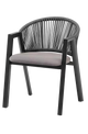 Outdoo Metal Rope Chair W/ Gray Cushioned Seat