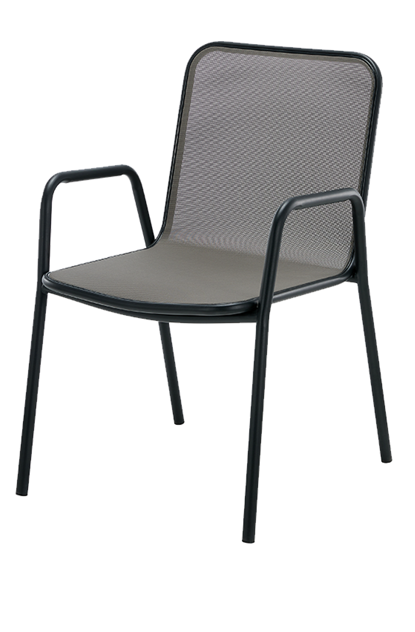 Modern Metal Outdoor Textilene Dining Armchair