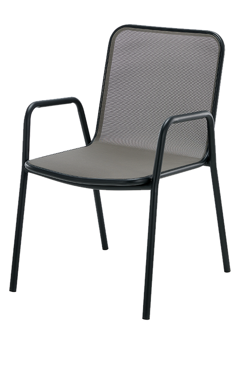 Modern Metal Outdoor Textilene Dining Armchair