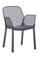 Modern Outdoor Metal Mesh Dining Armchair W/ Gray Powder-Coated Finish