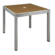 36" x 36" Outdoor Aluminum Table with Natural Imitation Teak Slats