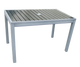 30" x 48" Outdoor Aluminum Table with Grey Imitation Teak Slats