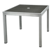 36" x 36" Outdoor Aluminum Table with Grey Imitation Teak Slats