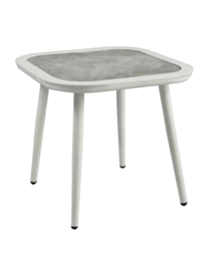 Aluminum Table with 3D printing tempered glass Table Top, Finish White