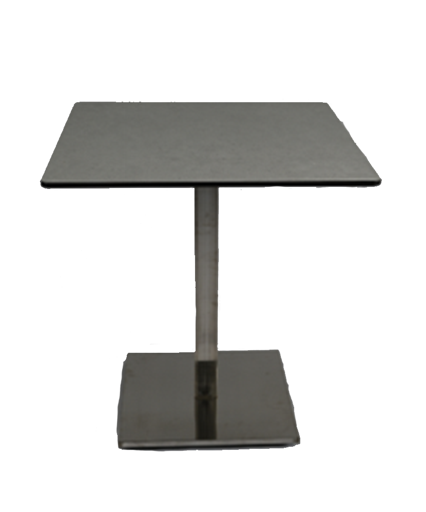 Aluminum Table with HPL Table Top, Finish Silver