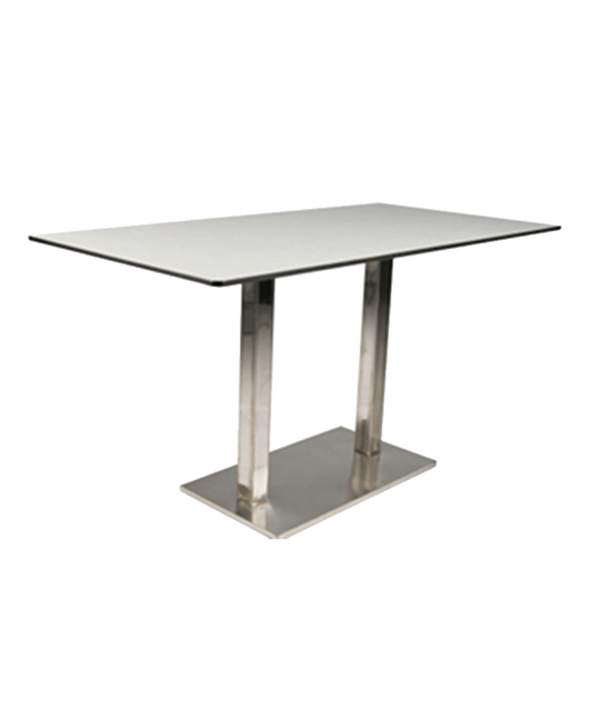 Aluminum Table with HPL Table Top, Finish Silver