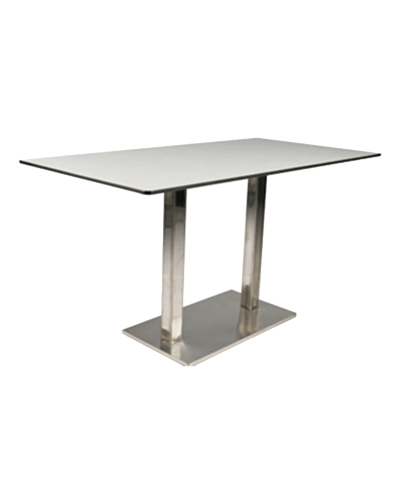 Aluminum Table with HPL Table Top, Finish Silver