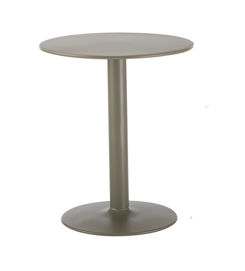 24"Round Outdoor Champagne Powder-Coated Metal Table