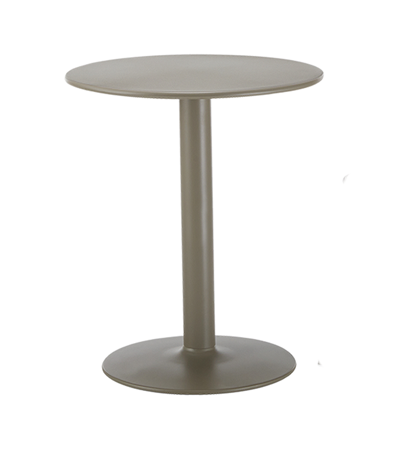 24"Round Outdoor Champagne Powder-Coated Metal Table