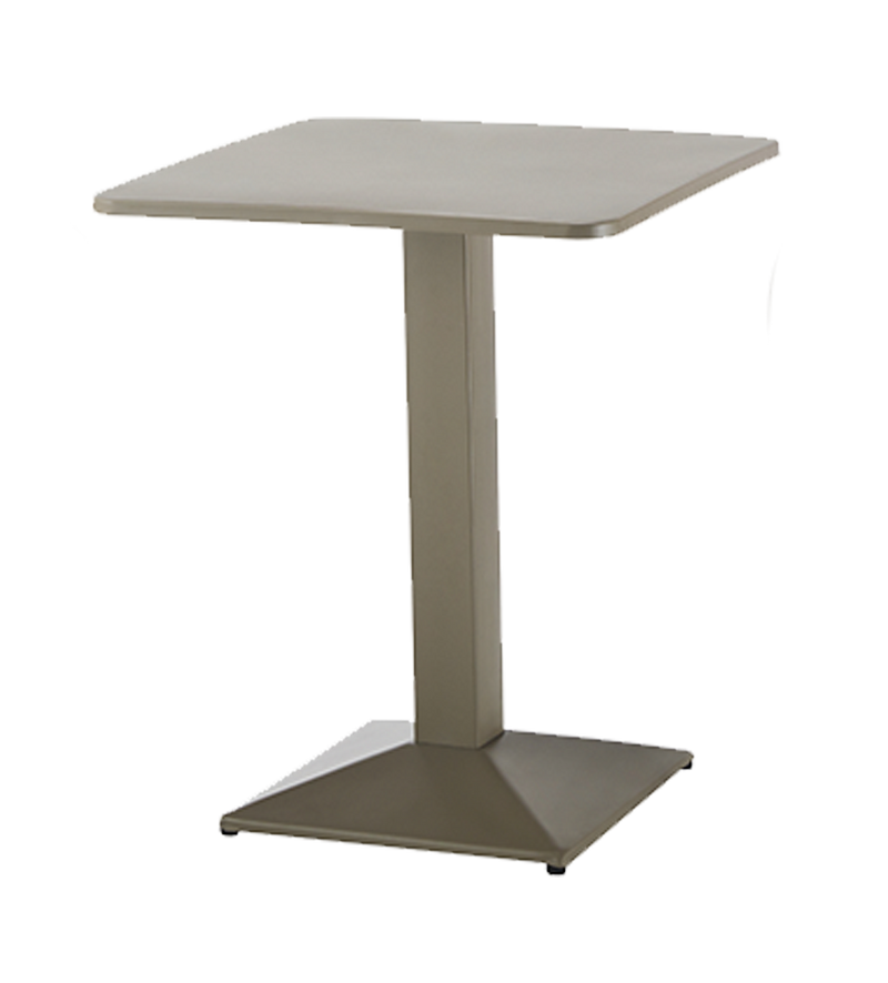 24"X24" Outdoor Champagne Powder-Coated Metal Table