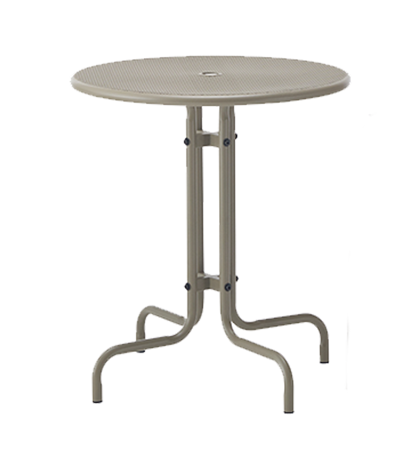 26" Round Outdoor Champagne Metal Powder-Coated Table