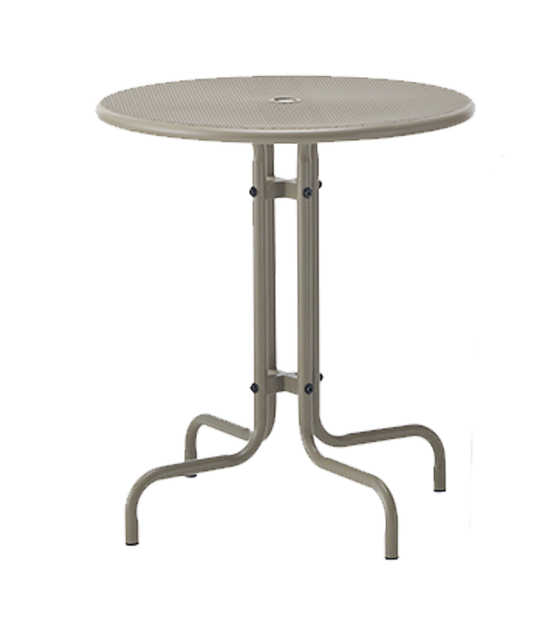 26" Round Outdoor Champagne Metal Powder-Coated Table