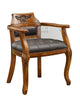 Rubber Wood ArmChair W/ Black Vinyl Seat
