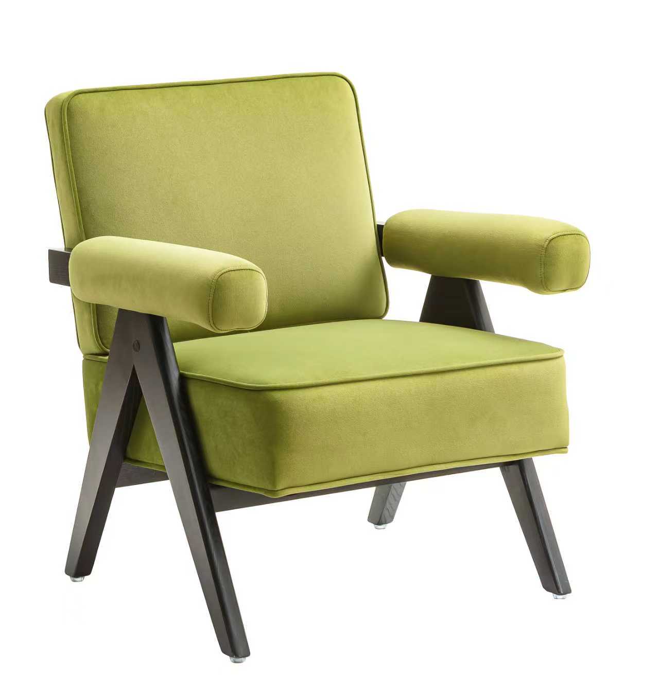 Walnut Solid AshWood Single Booth w/ Green Seat