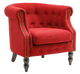 Solid Wood Chair W/ Red Velvet Upholstery Seat