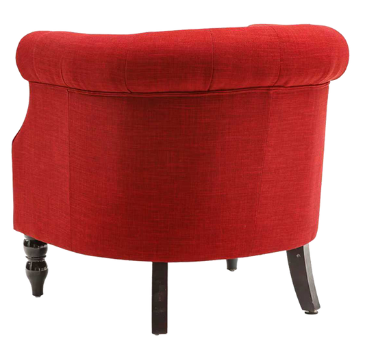 Solid Wood Chair W/ Red Velvet Upholstery Seat