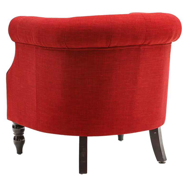Solid Wood Chair W/ Red Velvet Upholstery Seat