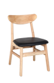 Natural Rubber Wood Chair with Gray Seat