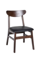 Rubber Wood Chair with Gray Seat, Finish Walnut