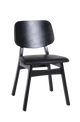 Black Rubber Wood Chair with Black Seat