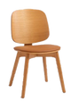 Natural Ash Wood Chair with Vinyl Seat, Wood Back