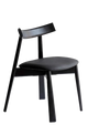 Black Seat&Frame Ash Wood Chair with Vinyl Seat