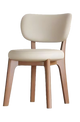 Beige Seat&Back with Natural Frame Wood Chair