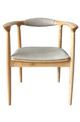 Ash Wood Chair with Beige Vinyl Seat&Natural Frame