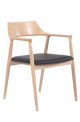 Natural Wood Chair with Black Vinyl Seat,Ash wood