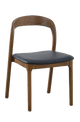 Walnut Chair with Black Seat, Made by Rubber wood