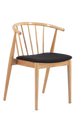 Beech/Ash wood Chair with Black Vinyl Seat, Finish Natural