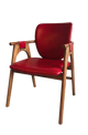 Red Vinyl Seat&Back Chair made by Ash wood ,Finish Walnut