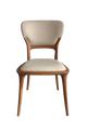 Ash wood Chair with Beige Vinyl Seat&Back, Finish Walnut