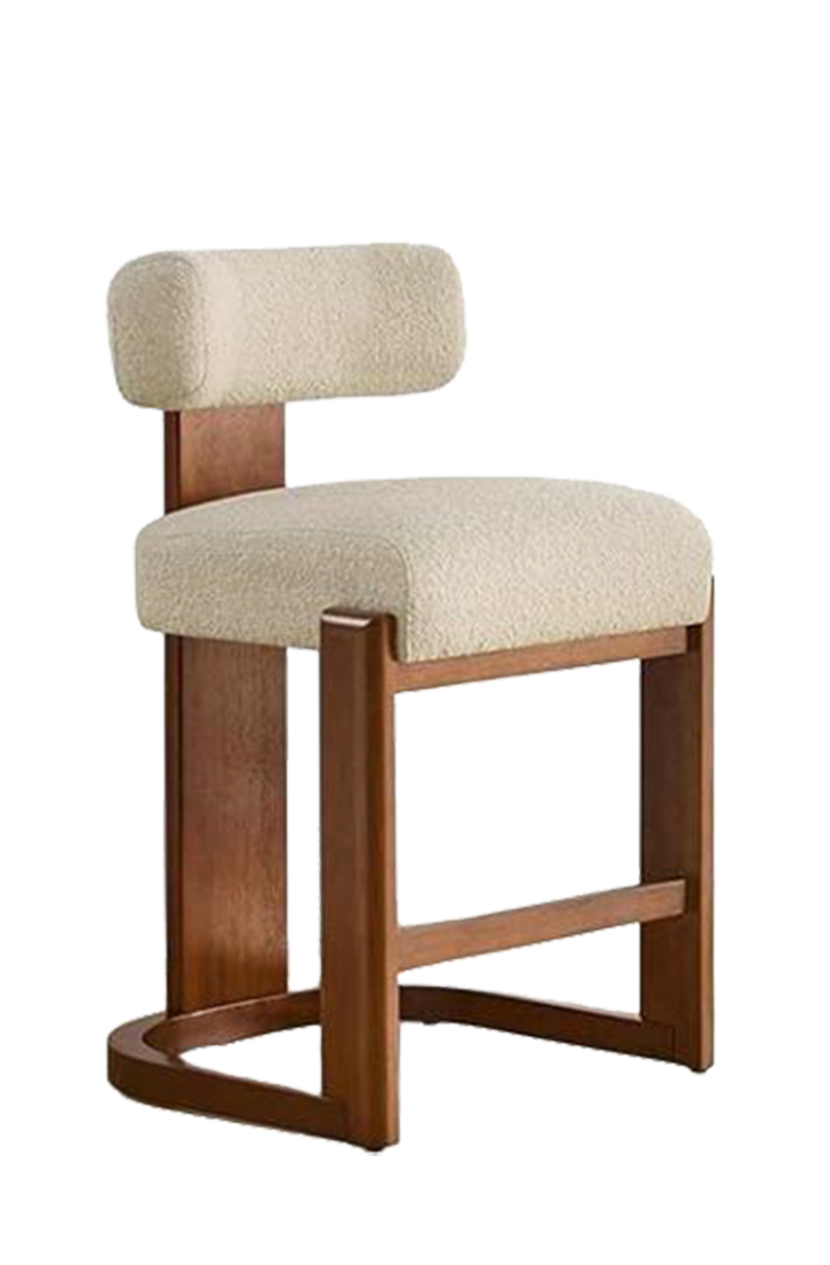 White Flannel Seat&Back with Rubber wood Chair, Finish Natural/Walnut/Black