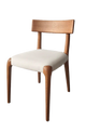 Beige Vinyl Seat Chair made by Rubber wood , Finish Walnut