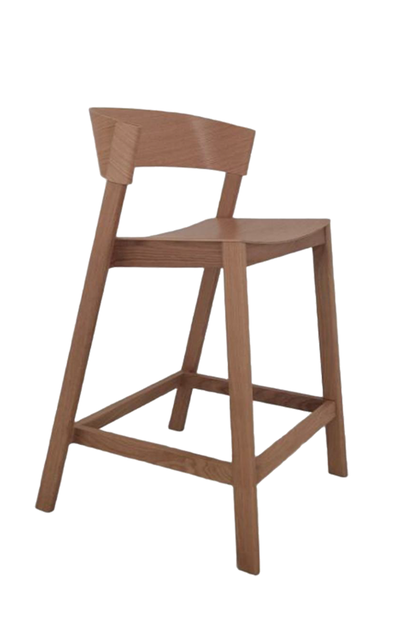Walnut Rubber Wood Barstool