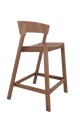 Walnut Rubber Wood Barstool