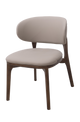 White Vinyl Back and Seat Ash Wood Chair, Finish Walnut