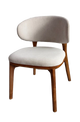 White Vinyl Back and Seat Rubber Chair, Finish Walnut
