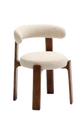 Classic Rubber Wood Chair with White Vinyl Seat&Back, Finish Walnut