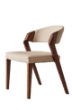 Ash wood Modern Chair with Beige Seat&Back, Finish Walnut