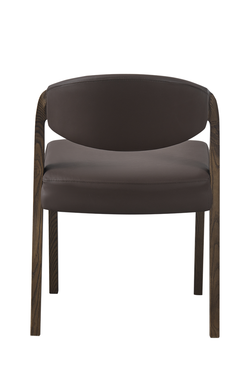 Ash wood Modern Chair with Black Seat&Back, Finish Walnut