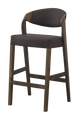 Ash wood Modern Barstool with Black Seat&Back, Finish Walnut