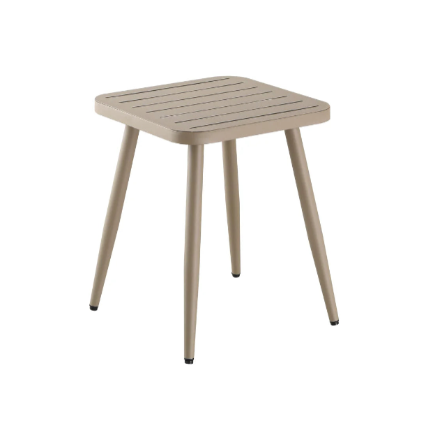 30" x 30" Outdoor Metal Table Finish Beige